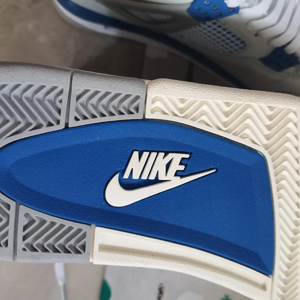 White And Blue Air Jordan AJ4 Sneakers - Picture 1 of 10